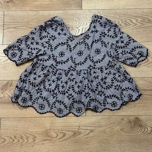 Zara trf collection embroidered top